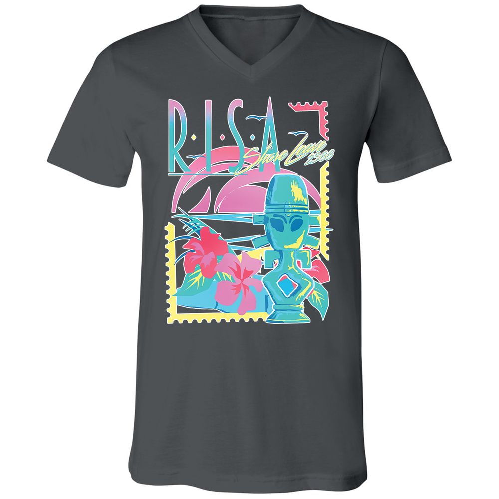 Unisex V-Neck T-Shirt - UJA6FPF9 - Asphalt - 12