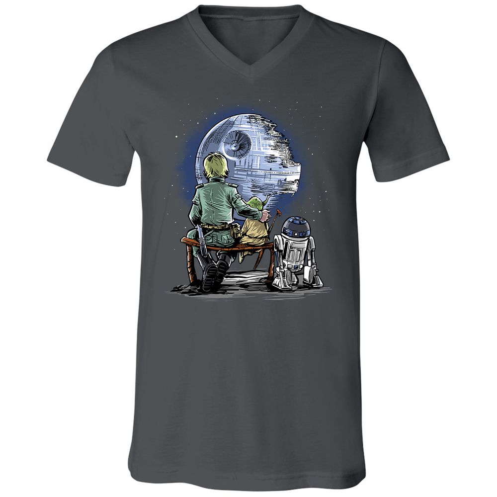 Unisex V-Neck T-Shirt - 45TLWXRT - Asphalt - 12