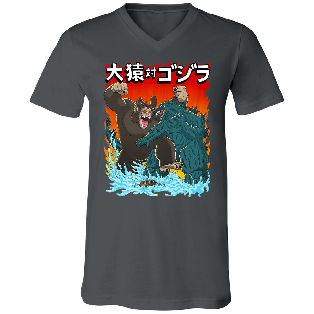 Unisex V-Neck T-Shirt - WSJERS43 - Asphalt - 12