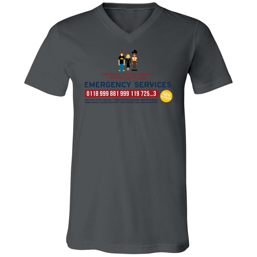 Unisex V-Neck T-Shirt - HCY3WCCL - Asphalt - 12