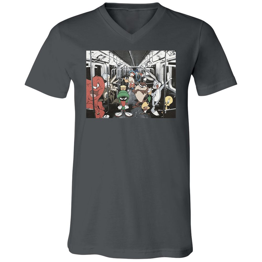Unisex V-Neck T-Shirt - 2E9CCWFK - Asphalt - 12