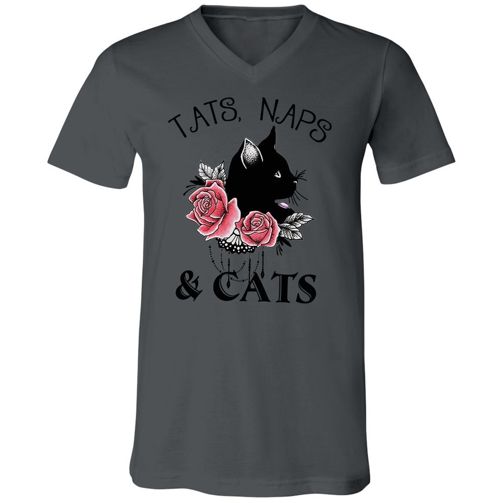 Unisex V-Neck T-Shirt - 8CW9JD1E - Asphalt - 12