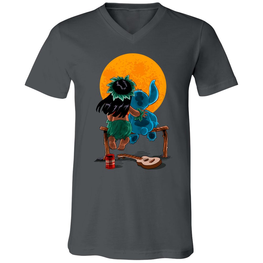 Unisex V-Neck T-Shirt - DC6H9N74 - Asphalt - 12