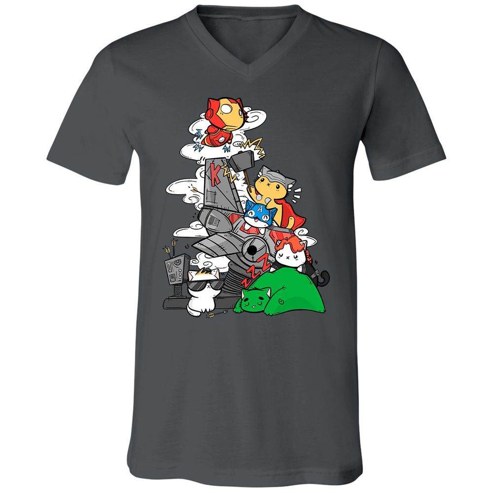 Unisex V-Neck T-Shirt - GMAU33EJ - Asphalt - 12