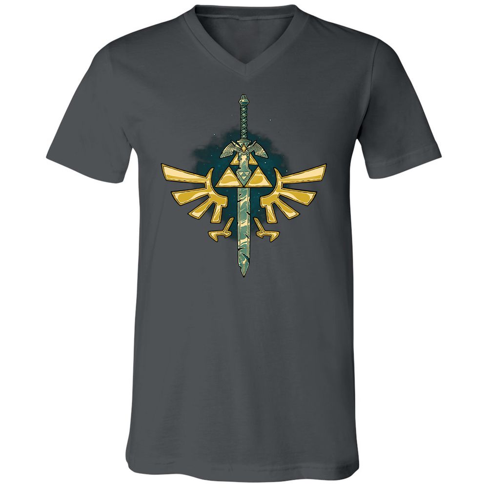 Unisex V-Neck T-Shirt - JHB2CGC4 - Asphalt - 12