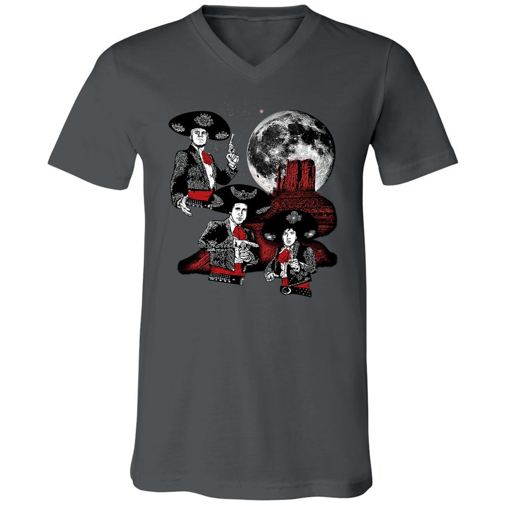 Unisex V-Neck T-Shirt - YW8XA733 - Asphalt - 12