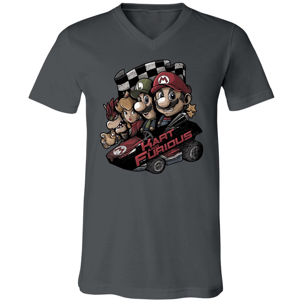 Unisex V-Neck T-Shirt - 6JBP9TWU - Asphalt - 12