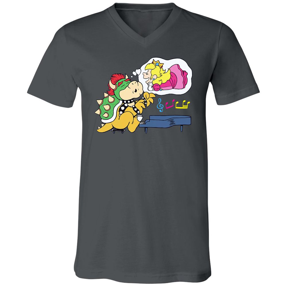 Unisex V-Neck T-Shirt - T8YECF72 - Asphalt - 12