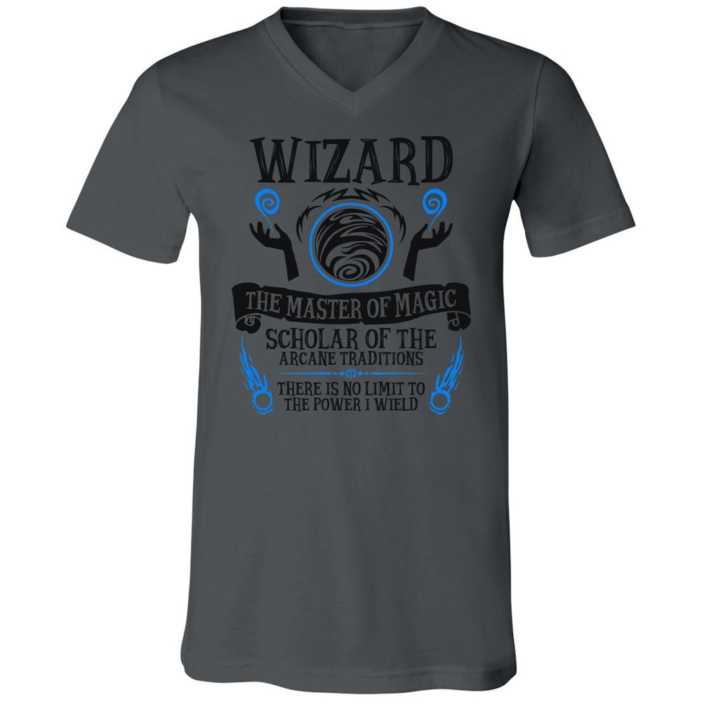 Unisex V-Neck T-Shirt - RWEK8PFQ - Asphalt - 12