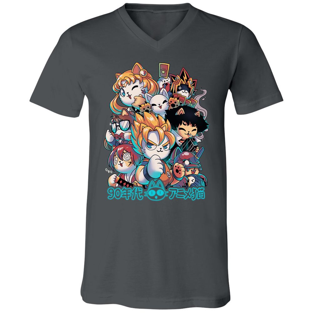 Unisex V-Neck T-Shirt - Z3YFLQVN - Asphalt - 12