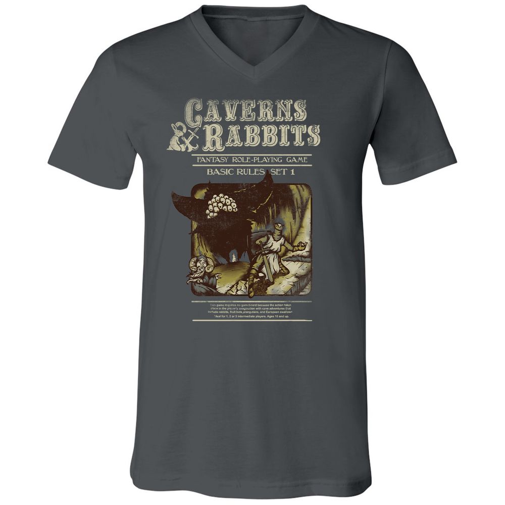 Unisex V-Neck T-Shirt - C7KTRTZF - Asphalt - 12