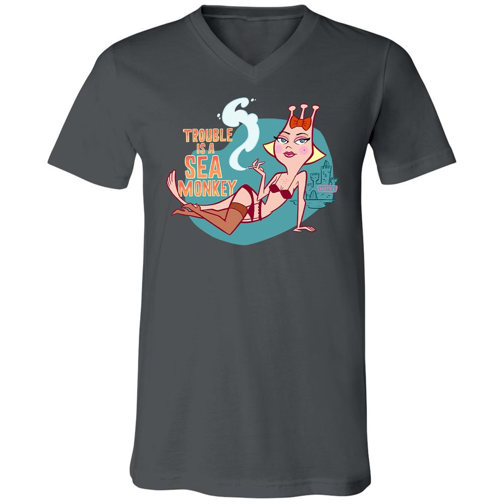 Unisex V-Neck T-Shirt - ZTNHL4H8 - Asphalt - 12