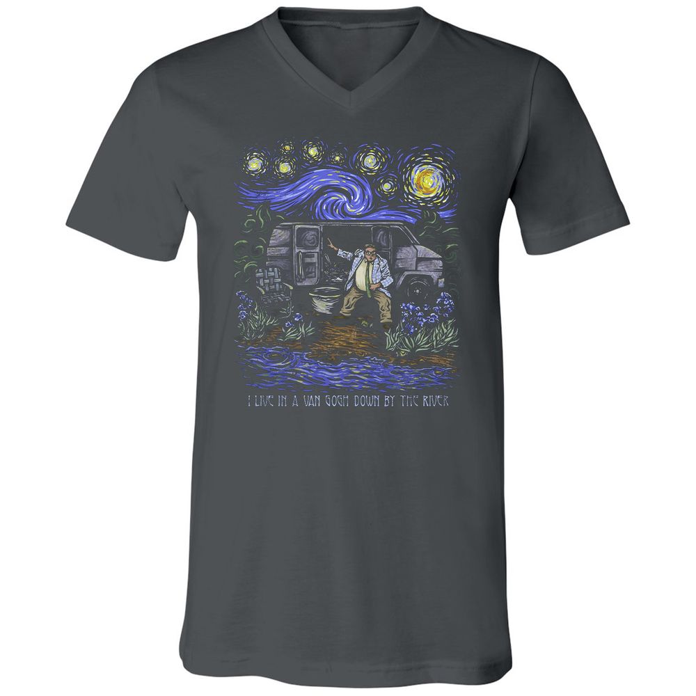 Unisex V-Neck T-Shirt - EXMMWNKE - Asphalt - 12