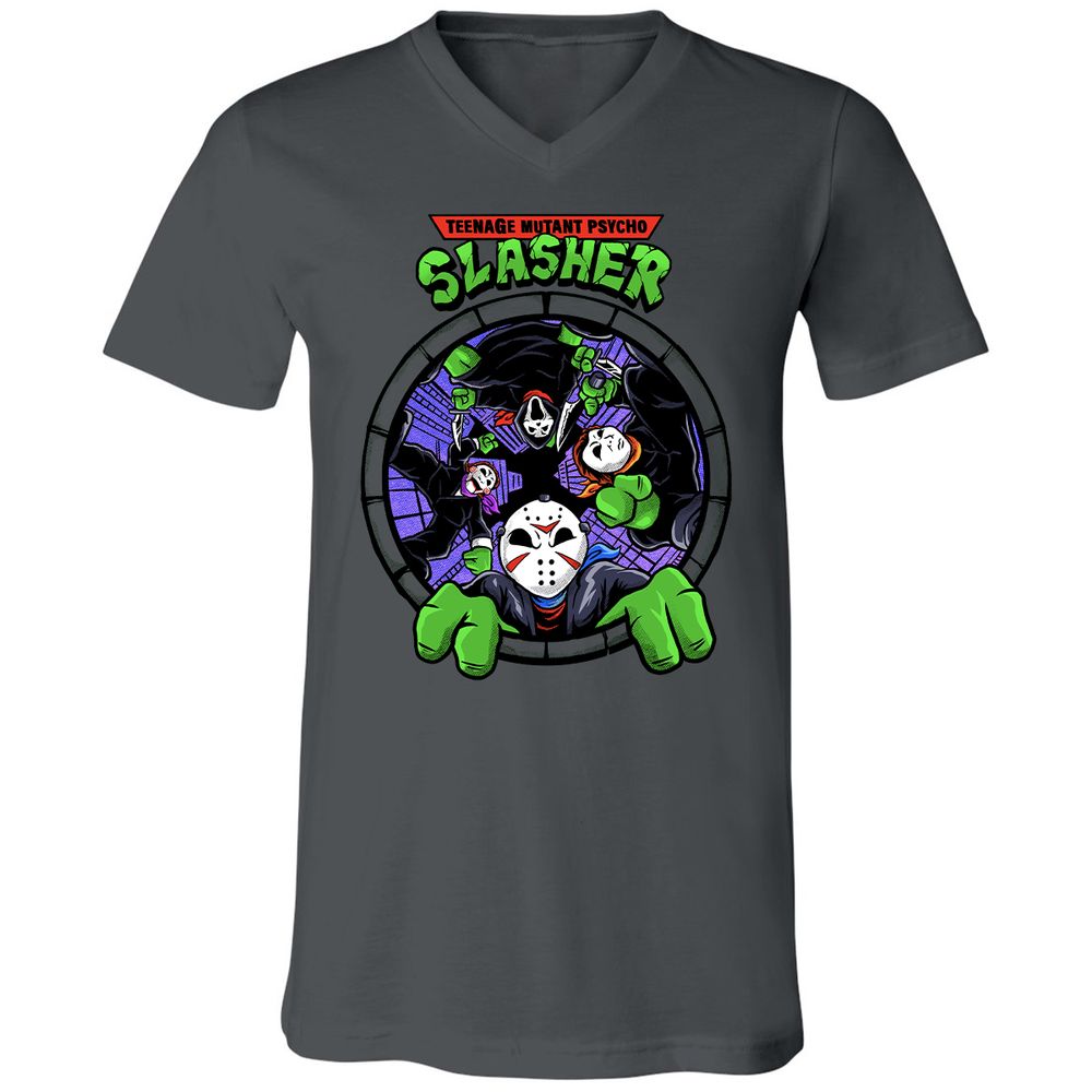 Unisex V-Neck T-Shirt - ZHM3PYRP - Asphalt - 12