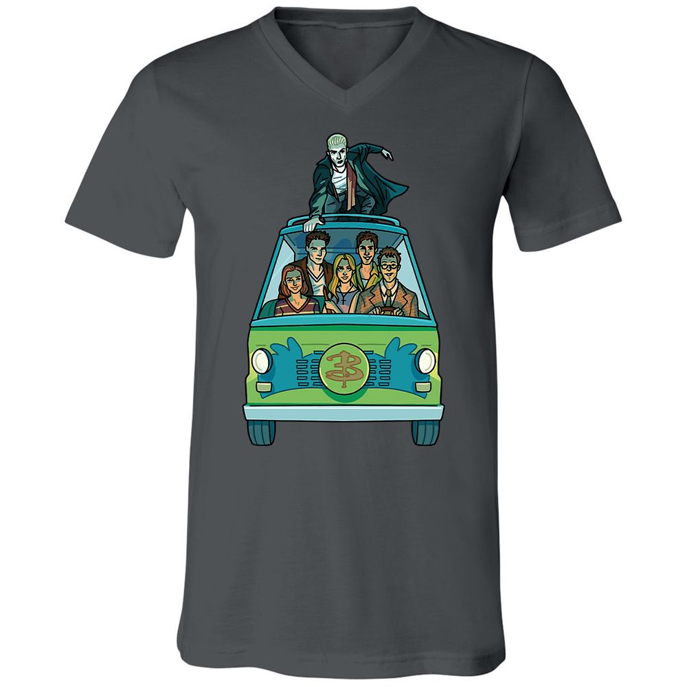 Unisex V-Neck T-Shirt - GWBPYJCQ - Asphalt - 12