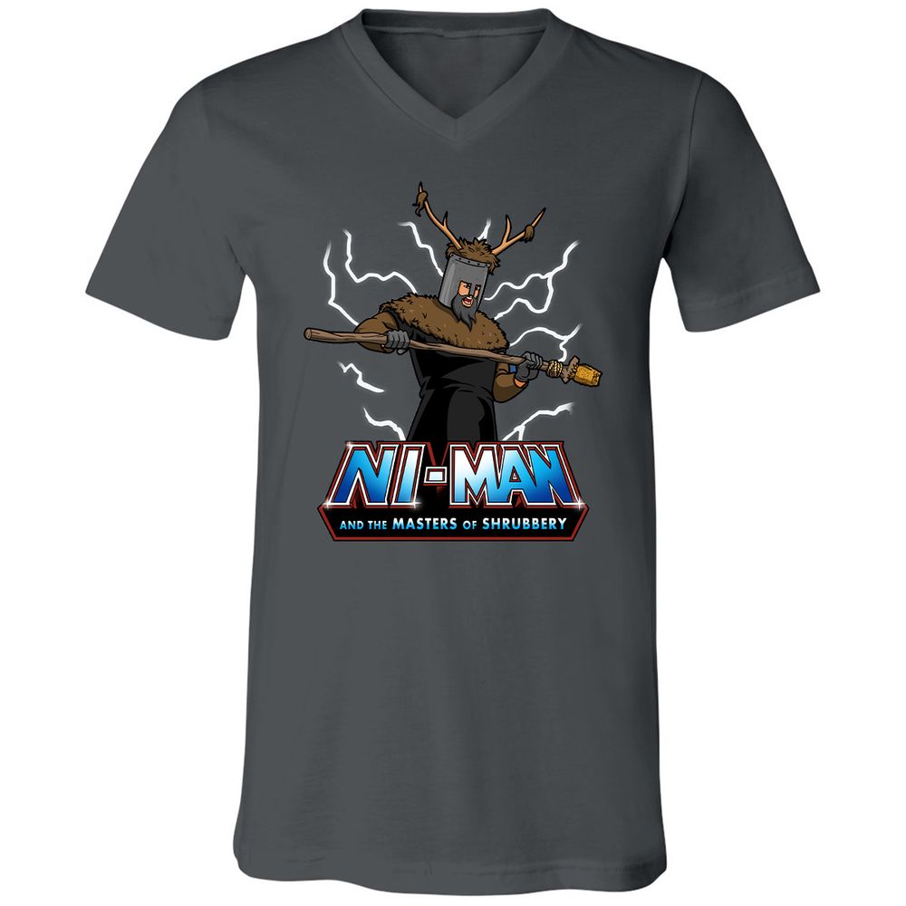 Unisex V-Neck T-Shirt - 64VUDE9F - Asphalt - 12