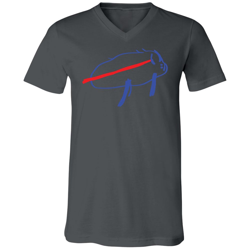 Unisex V-Neck T-Shirt - 7375CYQ4 - Asphalt - 12