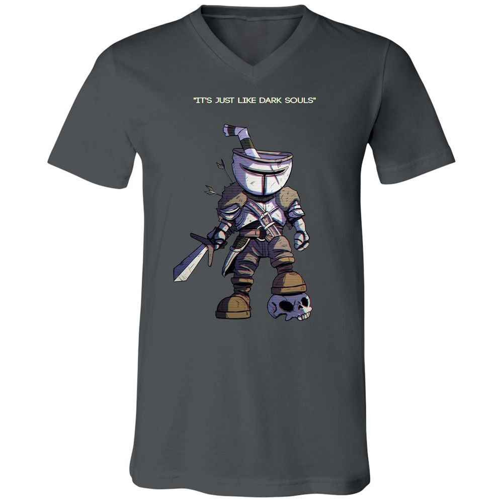 Unisex V-Neck T-Shirt - K9KEENSN - Asphalt - 12