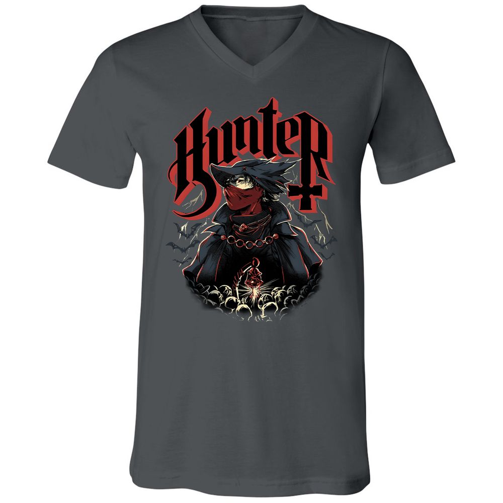 Unisex V-Neck T-Shirt - 88RY3SXU - Asphalt - 12