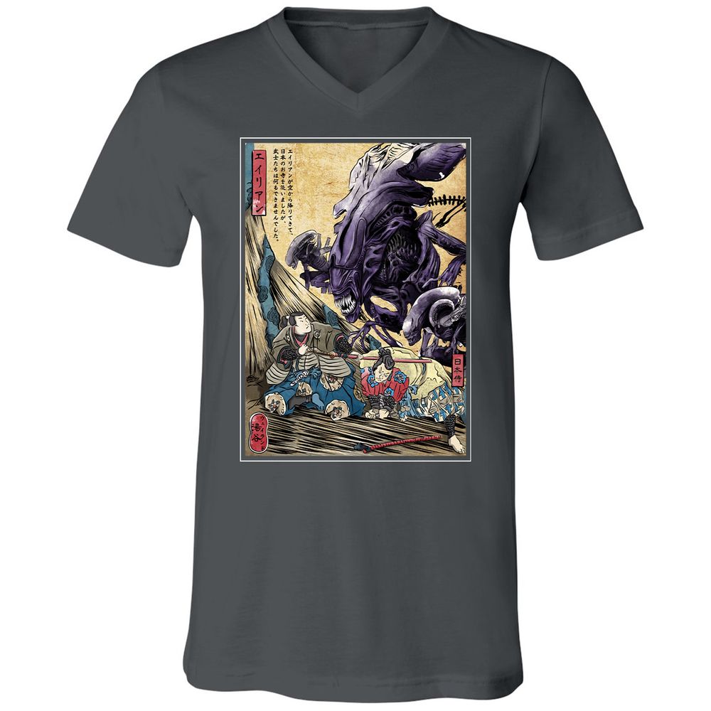 Unisex V-Neck T-Shirt - T66RFLWZ - Asphalt - 12