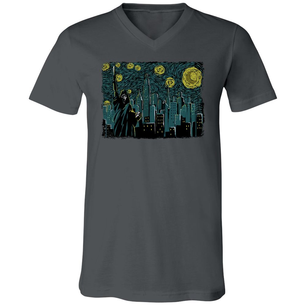 Unisex V-Neck T-Shirt - GDW94Q9B - Asphalt - 12