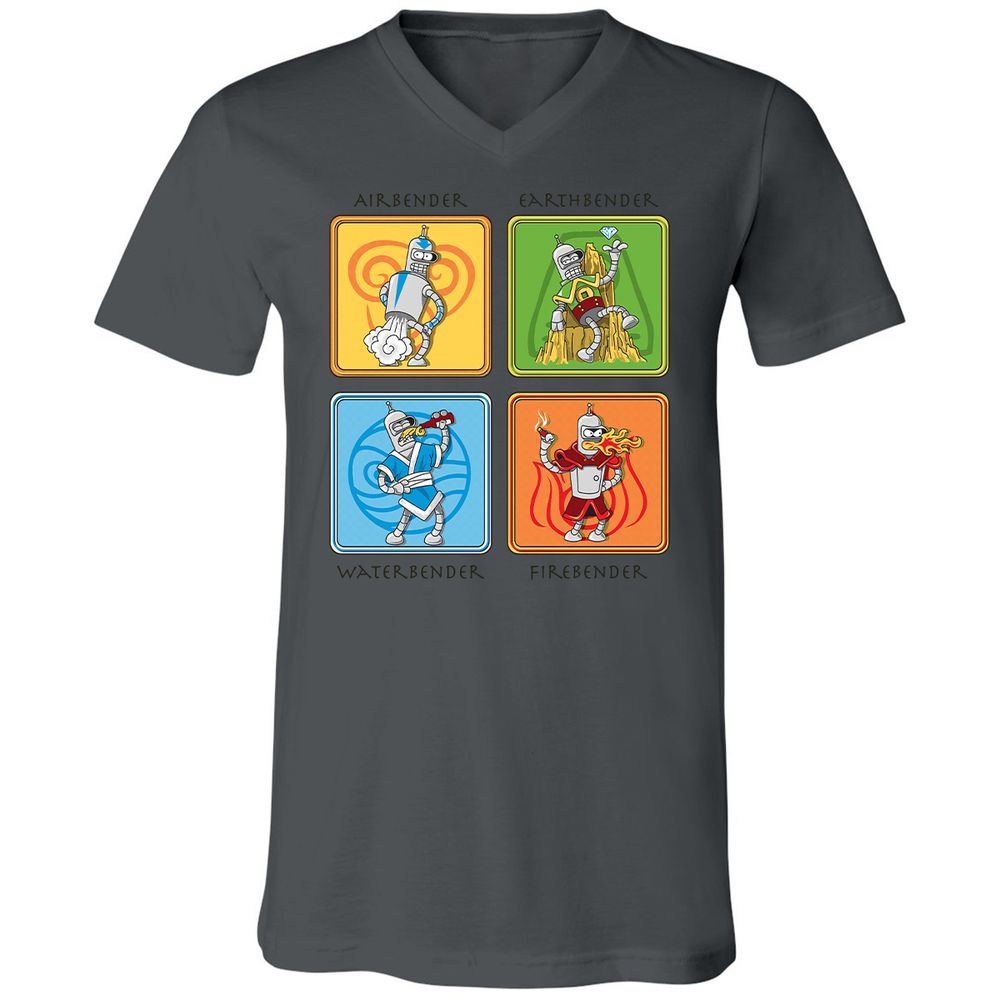 Unisex V-Neck T-Shirt - 6H3L7MMF - Asphalt - 12