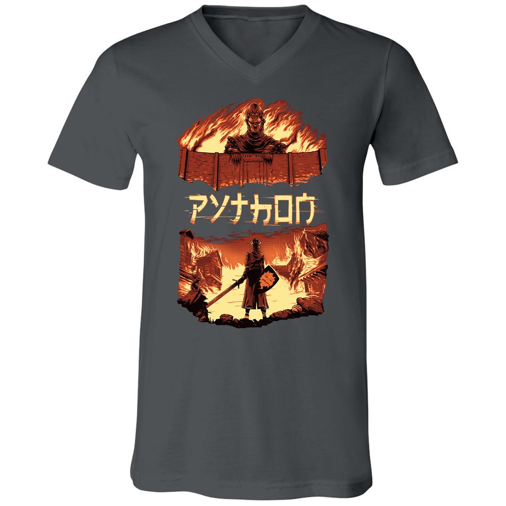 Unisex V-Neck T-Shirt - TAA8EYKU - Asphalt - 12