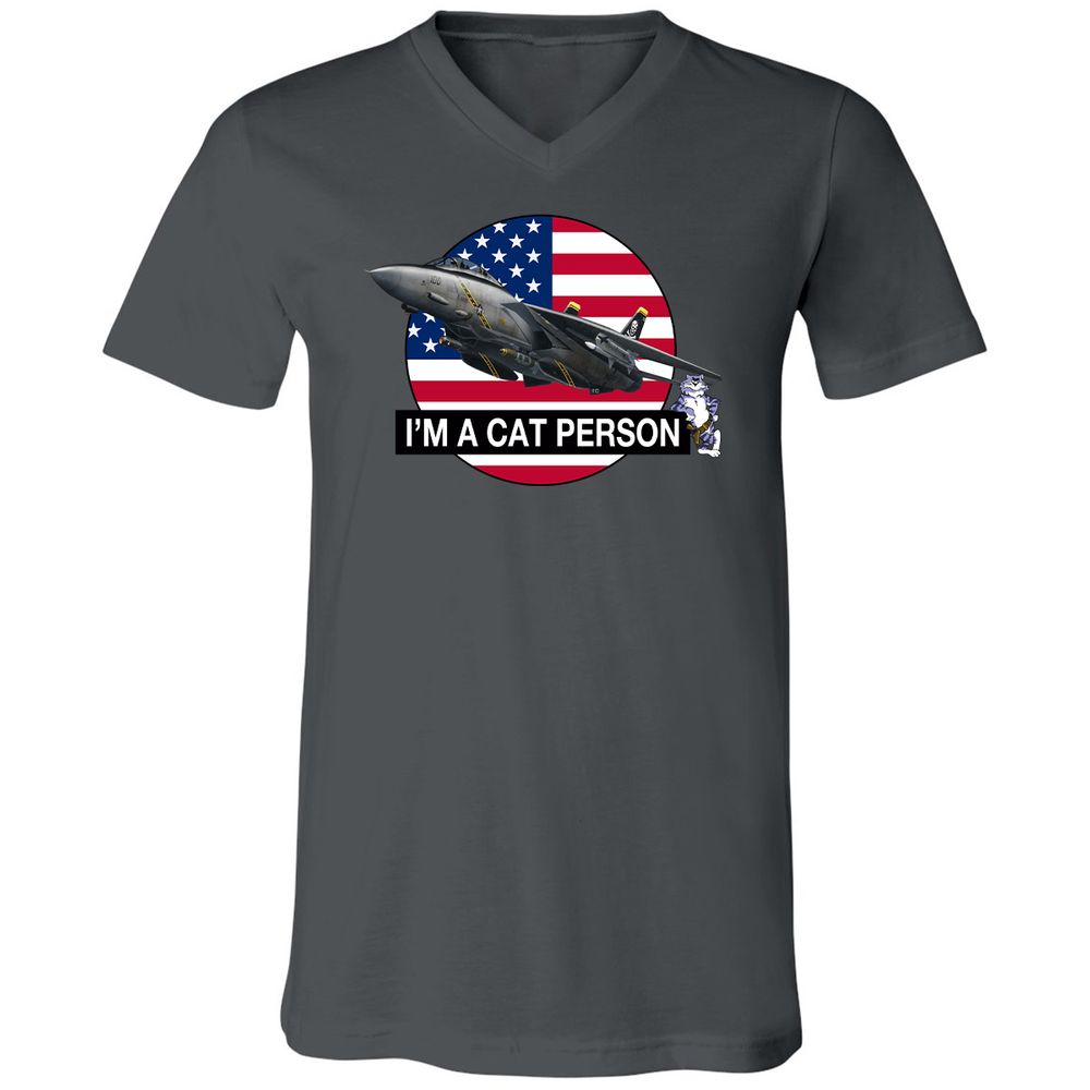 Unisex V-Neck T-Shirt - 4ZERJVXQ - Asphalt - 12