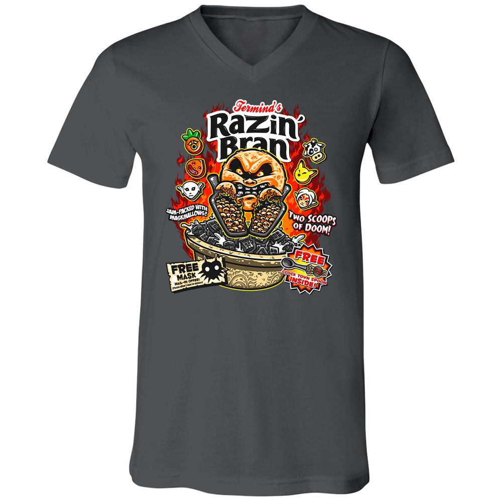 Unisex V-Neck T-Shirt - DCUXZQNJ - Asphalt - 12