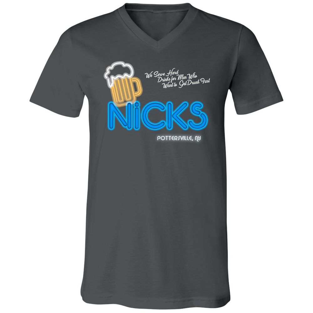 Unisex V-Neck T-Shirt - 6QKXNHTC - Asphalt - 12