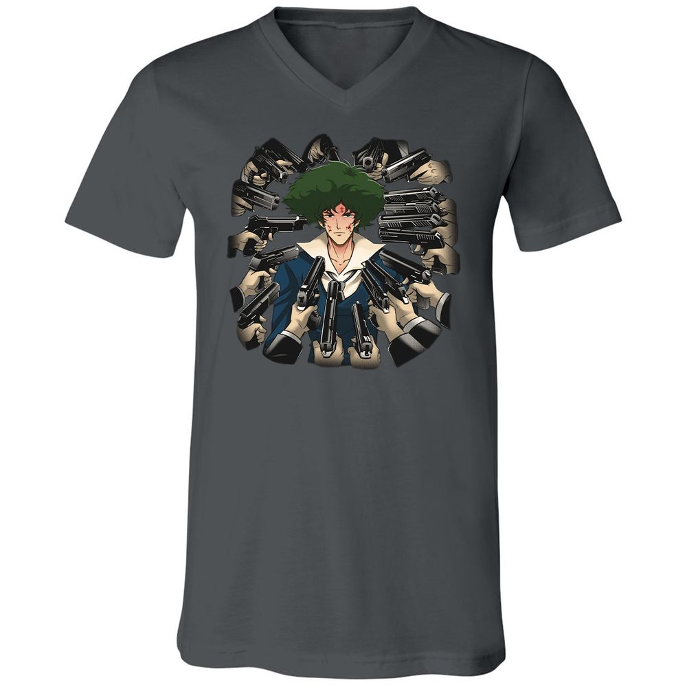 Unisex V-Neck T-Shirt - 29QX9W7P - Asphalt - 12