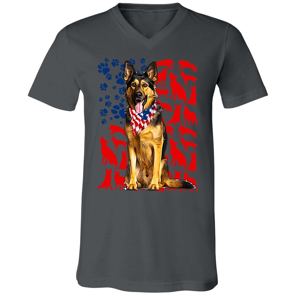 Unisex V-Neck T-Shirt - WANEWJS7 - Asphalt - 12