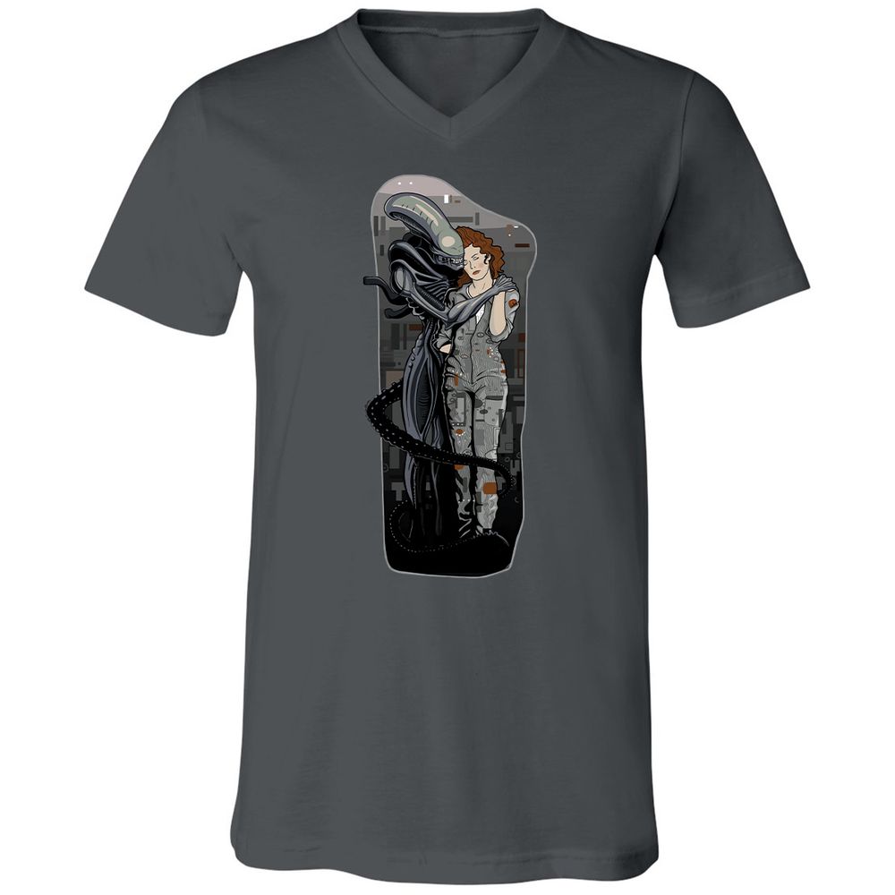 Unisex V-Neck T-Shirt - R4KUAQ4D - Asphalt - 12