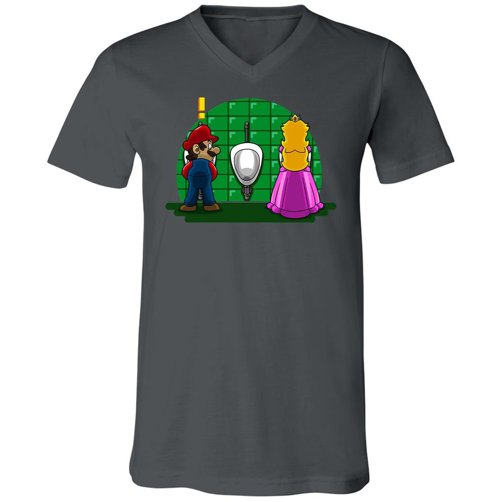 Unisex V-Neck T-Shirt - SSHLUPAG - Asphalt - 12