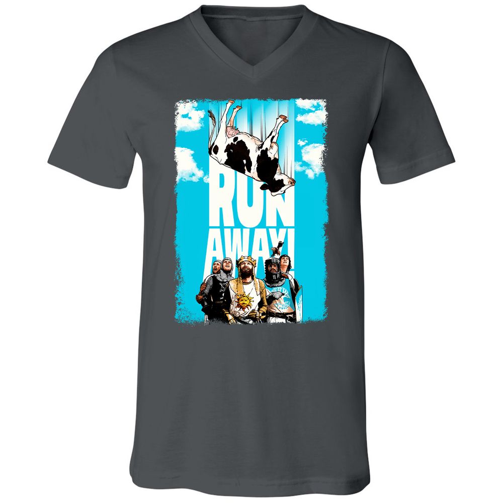 Unisex V-Neck T-Shirt - HV4JJQPW - Asphalt - 12