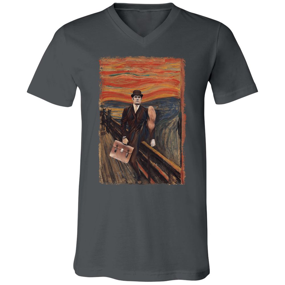 Unisex V-Neck T-Shirt - HGMBPL17 - Asphalt - 12