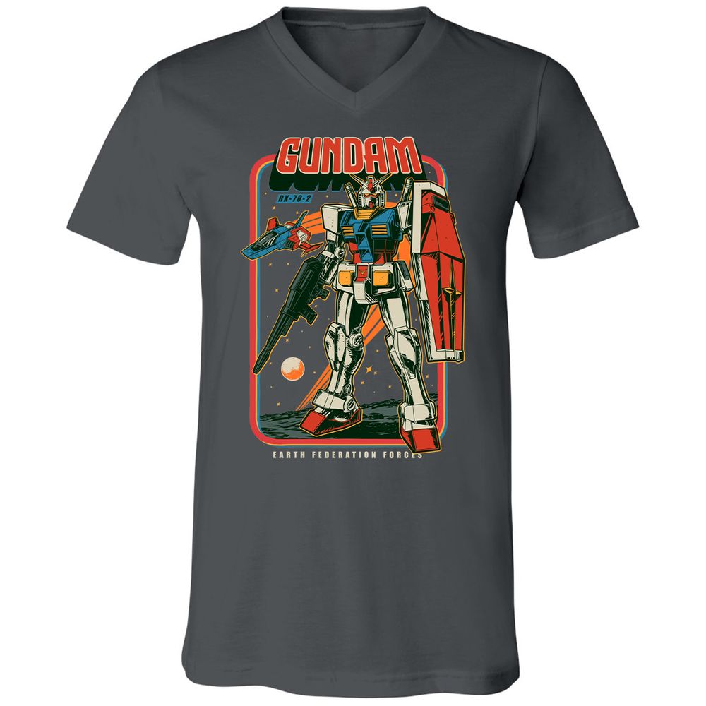 Unisex V-Neck T-Shirt - VGKDKHBZ - Asphalt - 12
