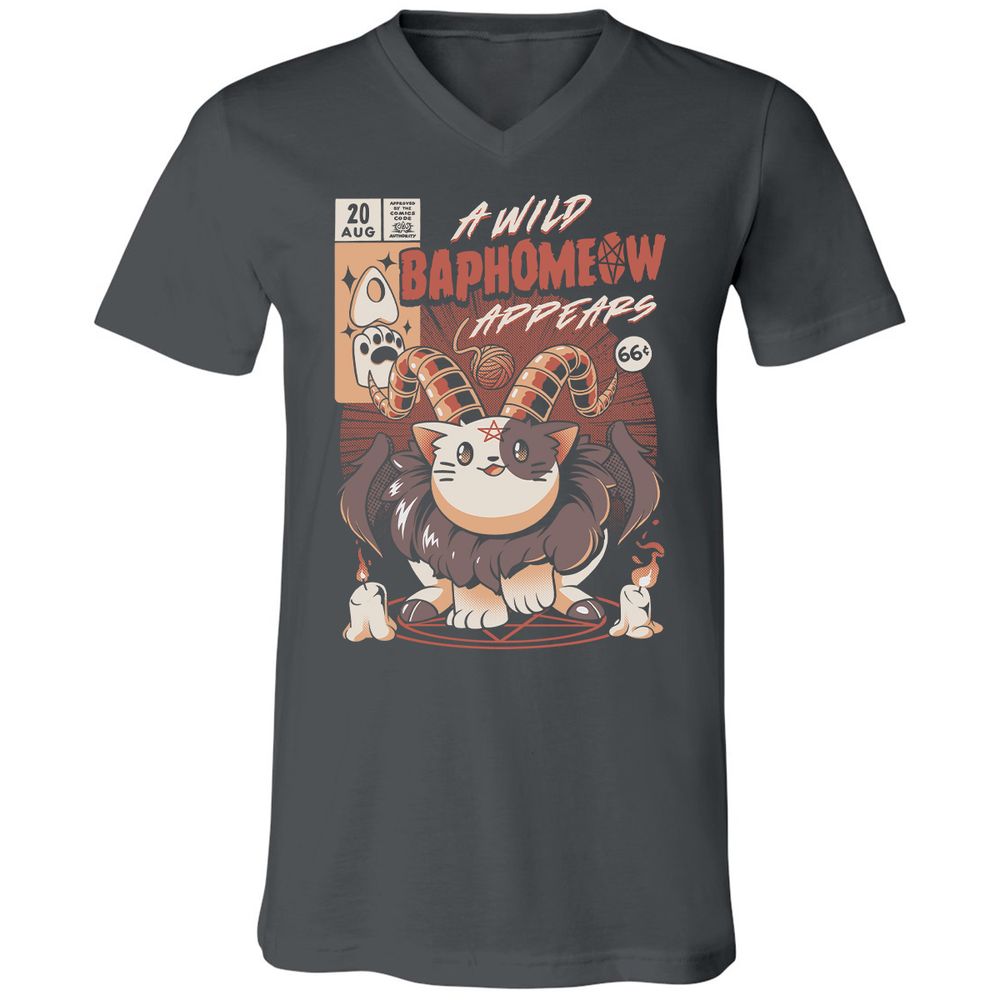 Unisex V-Neck T-Shirt - EWYJYKH8 - Asphalt - 12