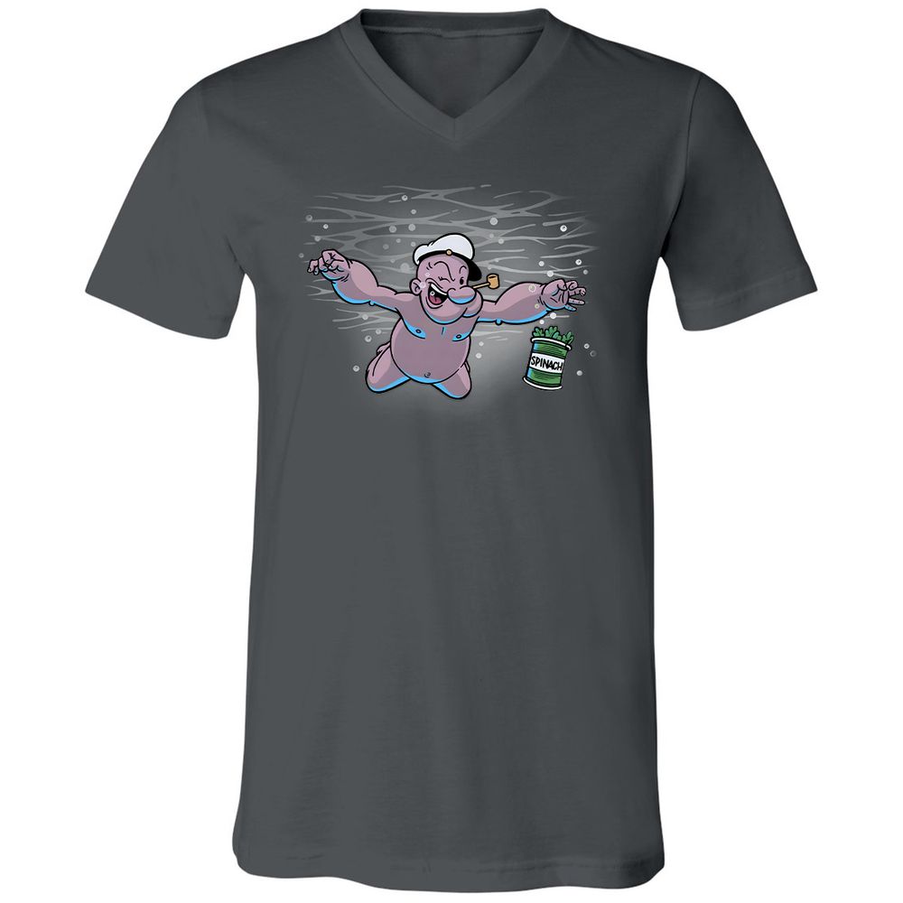 Unisex V-Neck T-Shirt - 6UETT1ZD - Asphalt - 12