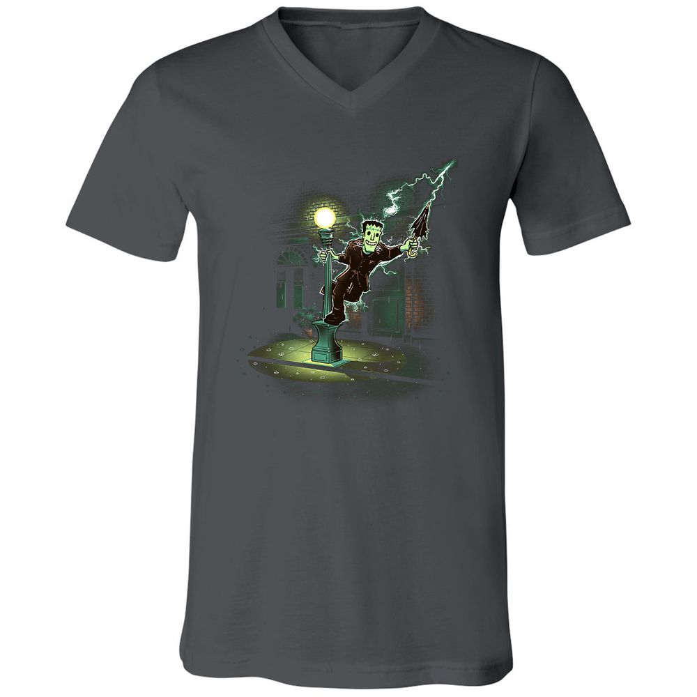 Unisex V-Neck T-Shirt - A8G7CLDX - Asphalt - 12