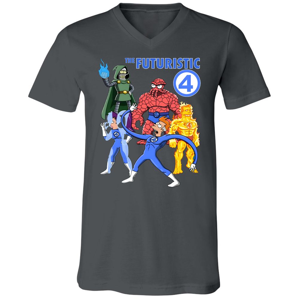 Unisex V-Neck T-Shirt - RVLHGJ8G - Asphalt - 12