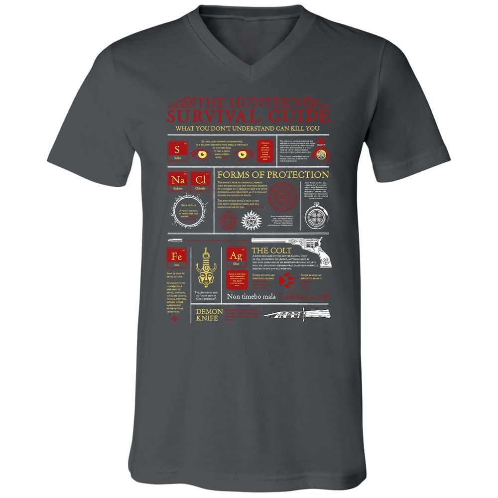 Unisex V-Neck T-Shirt - MCZ8GJCT - Asphalt - 12