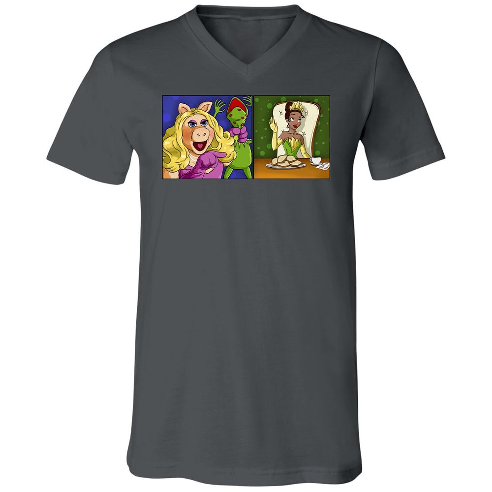 Unisex V-Neck T-Shirt - VQTRLJ47 - Asphalt - 12