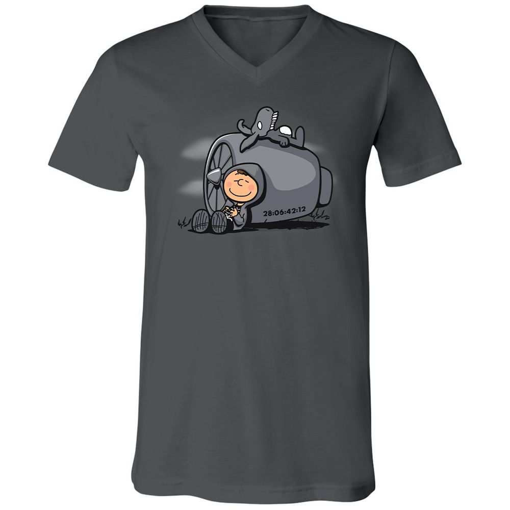 Unisex V-Neck T-Shirt - 42AFLYKU - Asphalt - 12
