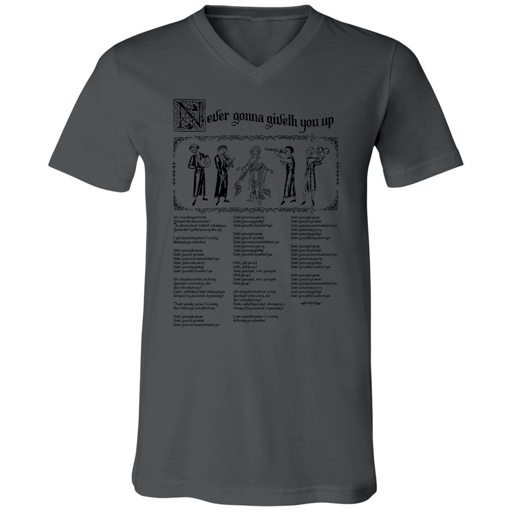 Unisex V-Neck T-Shirt - HXNCJ8WG - Asphalt - 12