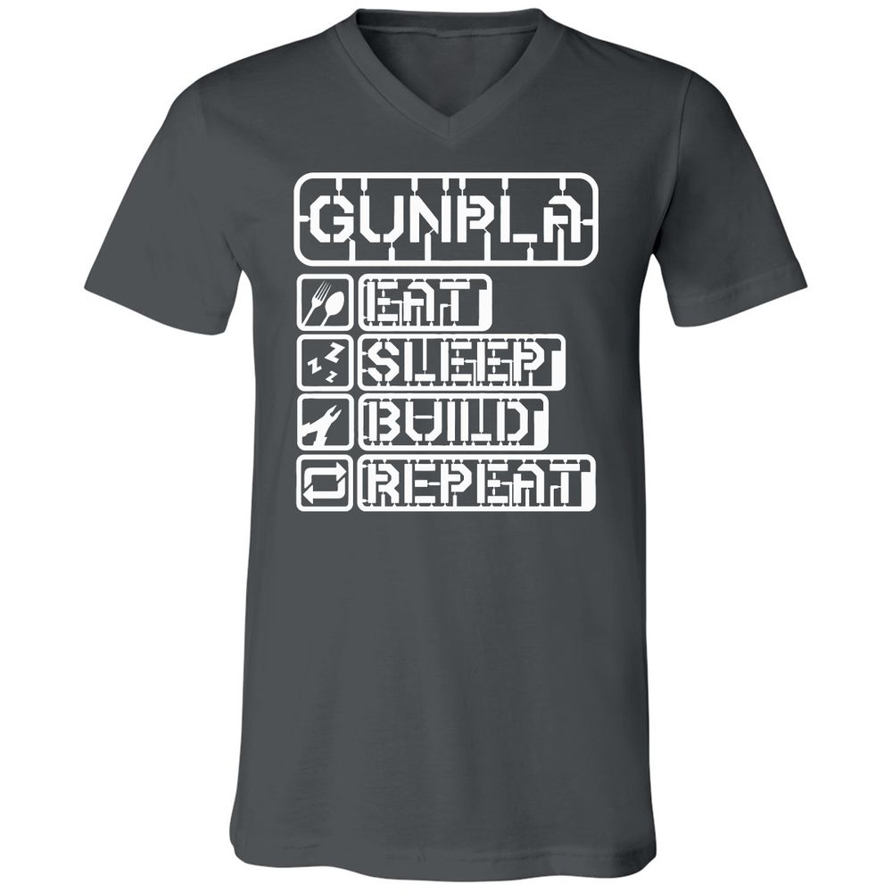 Unisex V-Neck T-Shirt - KCG9ZJ5R - Asphalt - 12
