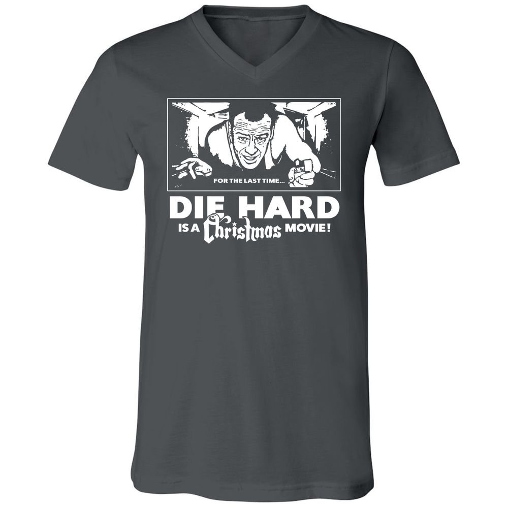 Unisex V-Neck T-Shirt - HDZBUXF8 - Asphalt - 12