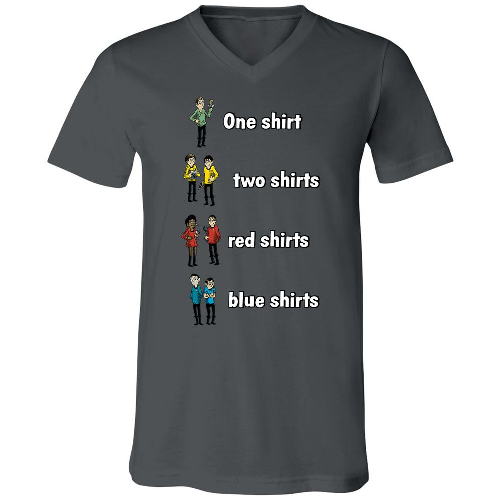 Unisex V-Neck T-Shirt - W339ZALK - Asphalt - 12