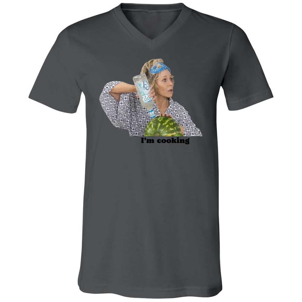 Unisex V-Neck T-Shirt - P65TWLFJ - Asphalt - 12