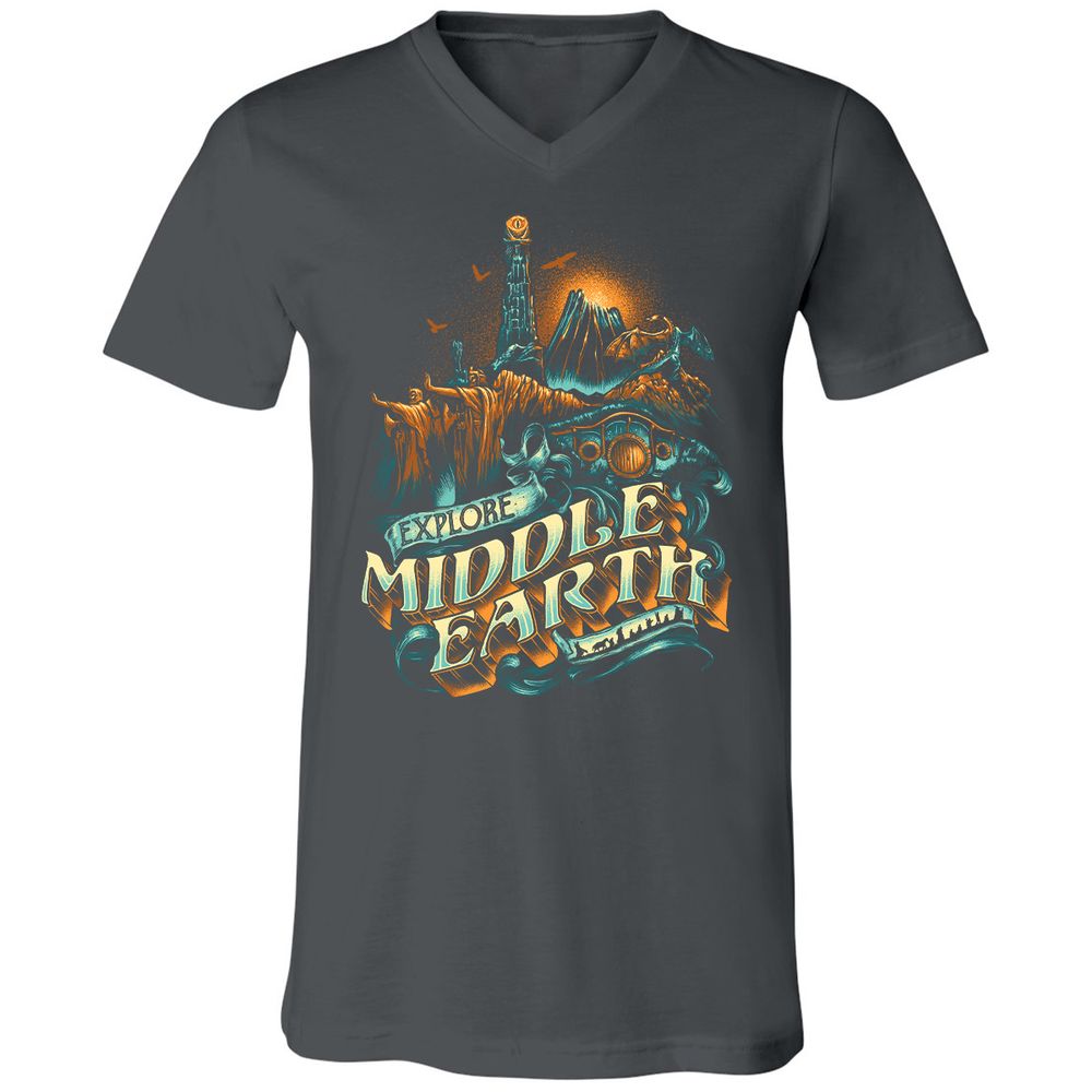 Unisex V-Neck T-Shirt - GPWNLLCR - Asphalt - 12